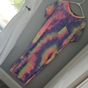 Tie-Dye Maxi Dress with Pocket